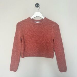Zara Cropped Fuzzy Knit Sweater